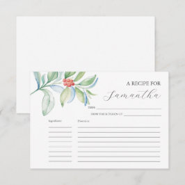 Tarjetas de receta impresas Navidades acuarelas