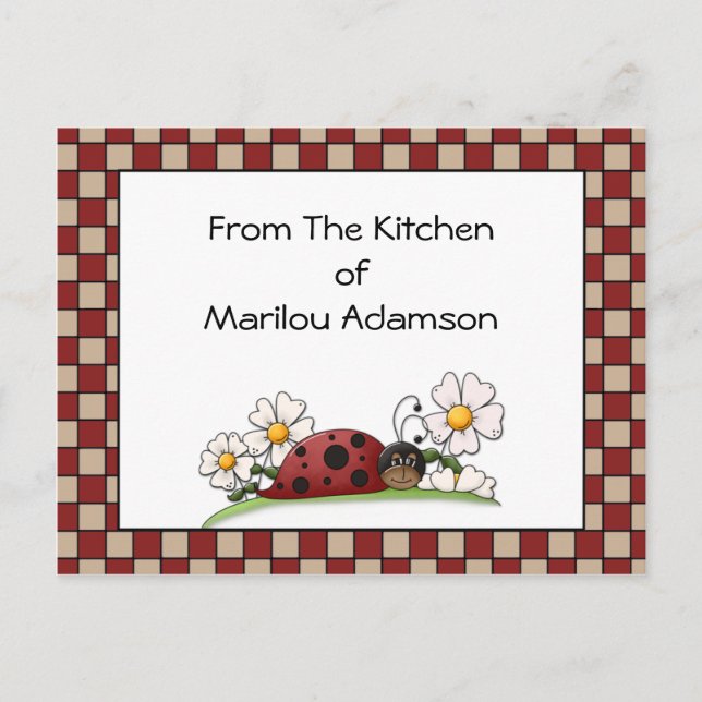 Tarjetas de receta Lady Bugs (Anverso)