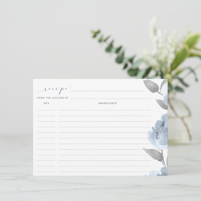 Tarjetas de receta para ducha de novia Boda gris a (Anverso de pie)