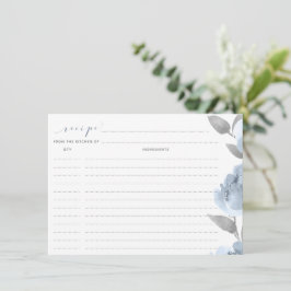 Tarjetas de receta para ducha de novia Boda gris a