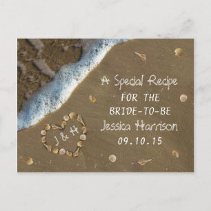 Tarjetas de receta para ducha de novia en Seashell