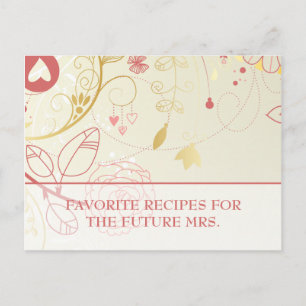 Tarjetas de receta para ducha de novia- Floral de 