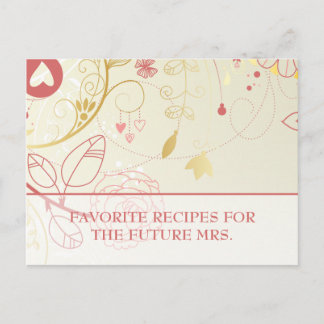 Tarjetas de receta para ducha de novia- Floral de