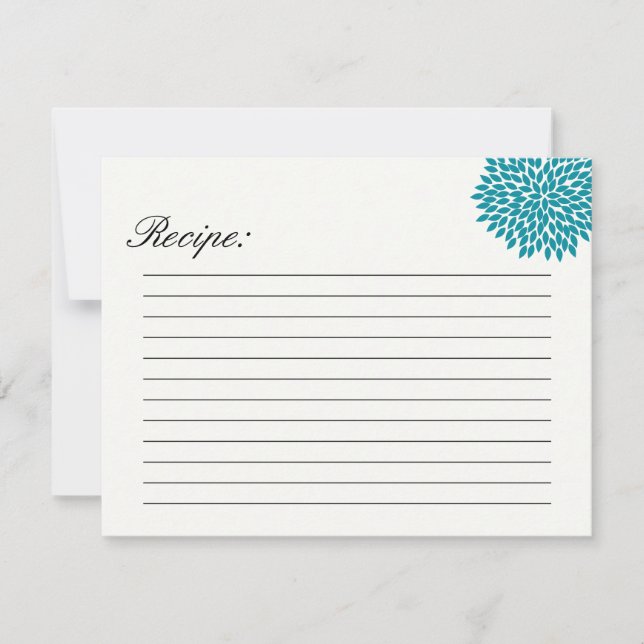 Tarjetas de receta para el diseño de las flores az (Anverso)