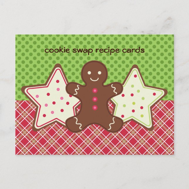 Tarjetas de receta para el intercambio de galletas (Anverso)
