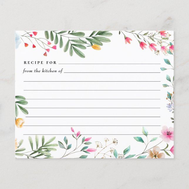 Tarjetas de receta para flores silvestres (Anverso)