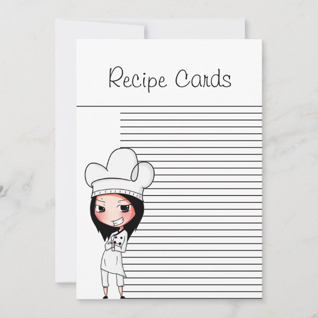 Tarjetas de receta para la dama del chef (Anverso)