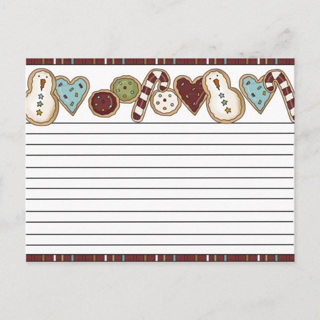Tarjetas de receta para navidades (Anverso)