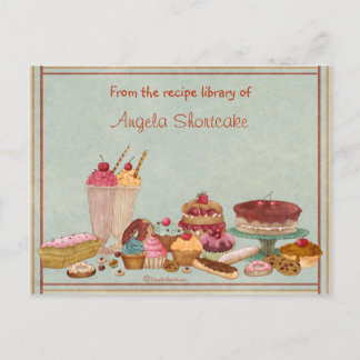 Tarjetas de receta para postres de personalizable