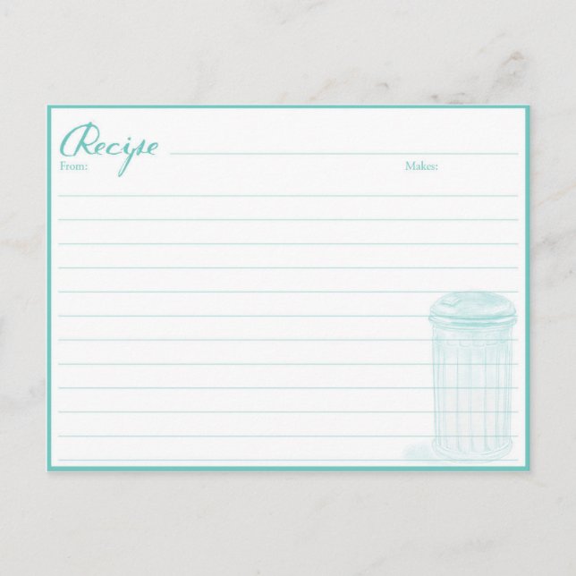 Tarjetas de receta regalo de ducha de novia para s (Anverso)