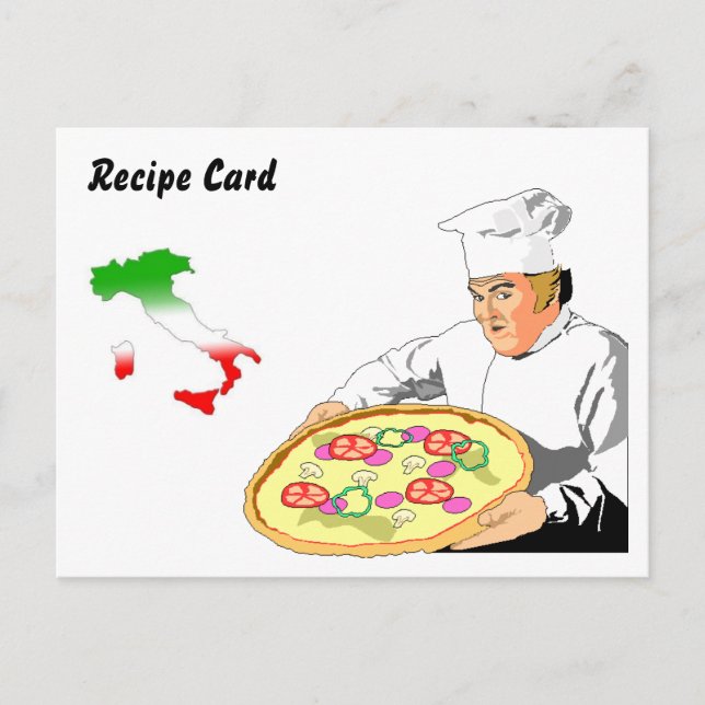 Tarjetas de receta regalo Set de pizza italiana (Anverso)