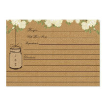Tarjetas de receta rusas de ducha de novias Subtle