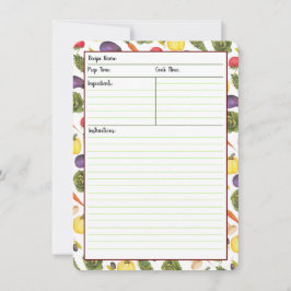 Tarjetas de receta vegetal
