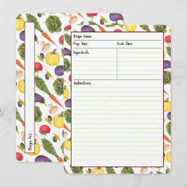 Tarjetas de receta vegetal
