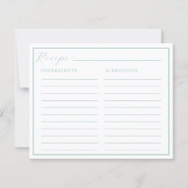 Tarjetas de Recetas Clásicas Elegantes