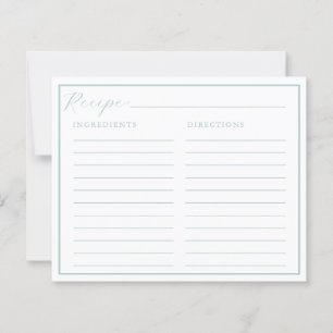 Tarjetas de Recetas Clásicas Elegantes