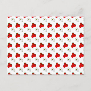 Tarjetas de Recetas con Patrón de Fresa Roja y Flo