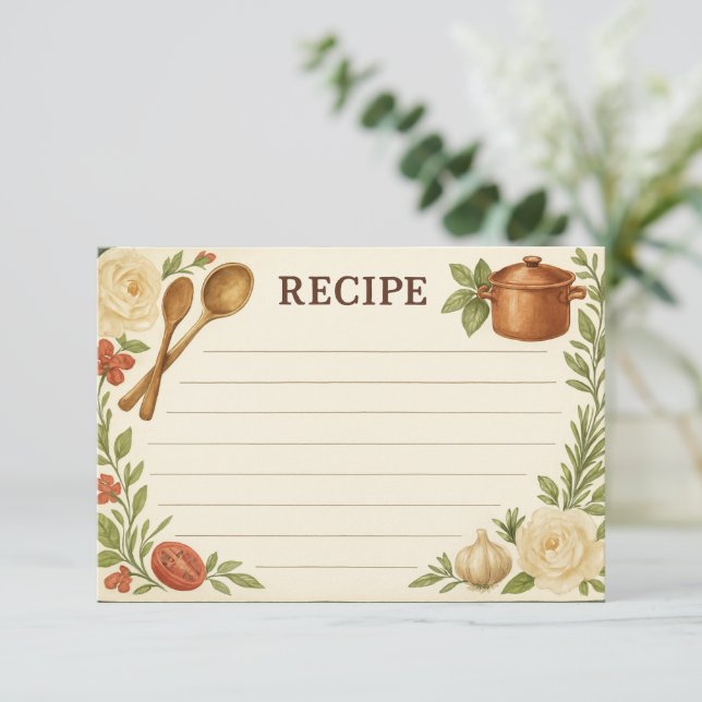 Tarjetas de Recetas de Acabados Hermosos de Toscan (Anverso de pie)