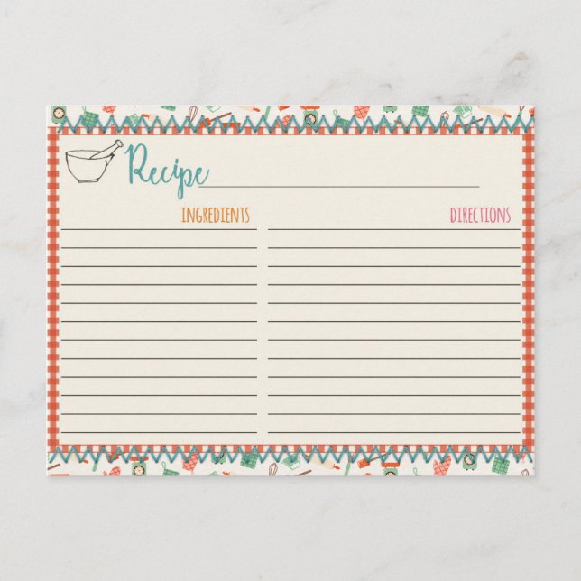 Tarjetas de Recetas de Azúcar y Especias (Anverso)