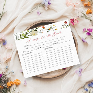 Tarjetas de Recetas de Boda con Caligrafía de Flor