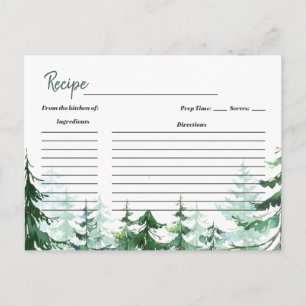 Tarjetas De Recetas De Boda De Navidad De Pinos