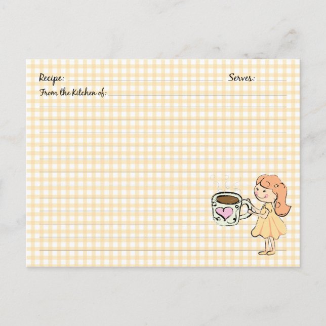 Tarjetas de recetas de café para cortar (Anverso)