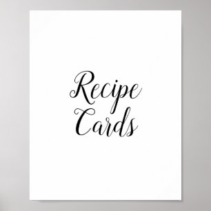 Tarjetas de Recetas de Caligrafía Negra Señal