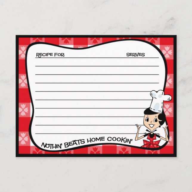 Tarjetas de recetas de cocina casera (Anverso)
