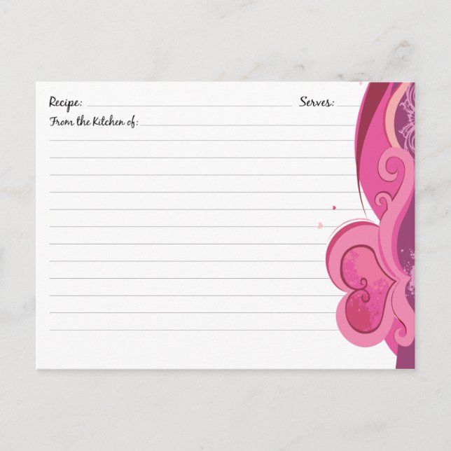 Tarjetas de recetas de Corazón Cuto (Anverso)