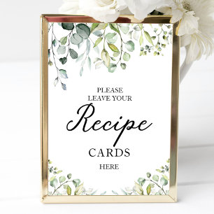 Tarjetas de Recetas de Desayuno de Boda con Señal 