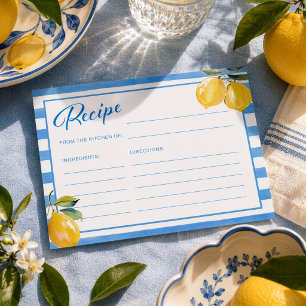 Tarjetas de Recetas de Desayuno Nupcial de Limón I