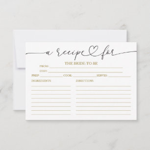 Tarjetas de Recetas de Despedida de Soltera con Ca