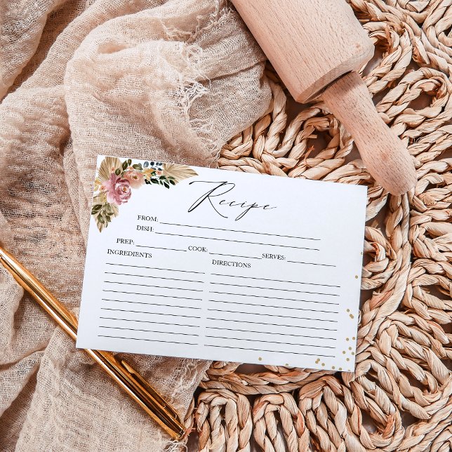 Tarjetas de Recetas de Ducha de Novia Boho con Col (Subido por el creador)