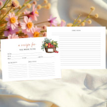 Tarjetas de recetas de ducha de novia fuera del me