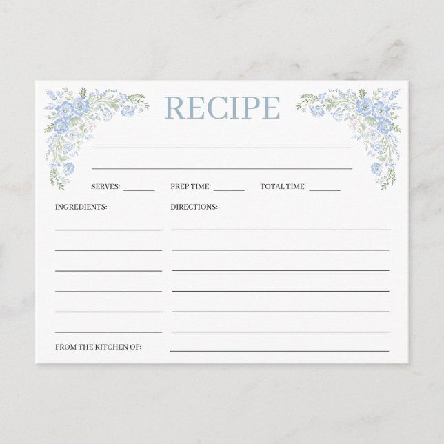 Tarjetas de Recetas de Ducha de Novia Heirloom Hyd (Anverso)