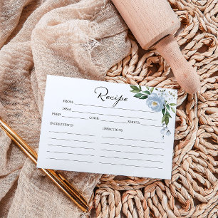 Tarjetas de Recetas de Ducha de Novia Verde Polvor