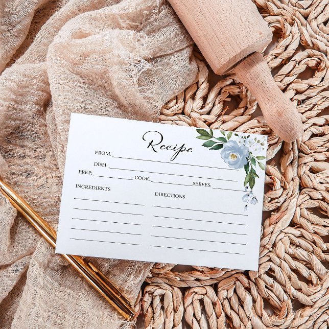 Tarjetas de Recetas de Ducha de Novia Verde Polvor (Subido por el creador)