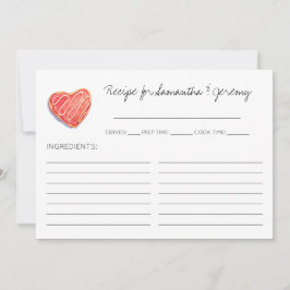 Tarjetas de recetas de ducha de novias con forma d