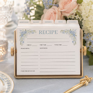Tarjetas de Recetas de Ducha Nupcial Botánicas Vin