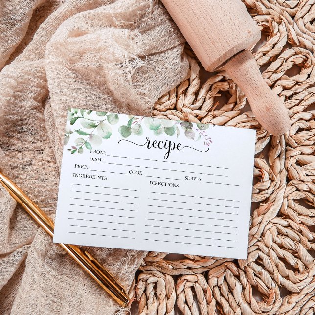 Tarjetas de Recetas de Ducha Nupcial de Eucalipto  (Subido por el creador)
