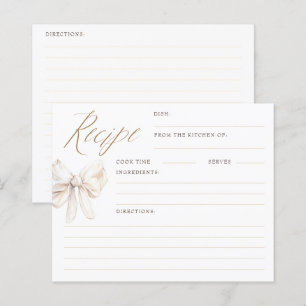 Tarjetas de Recetas de Ducha Nupcial Elegantes con