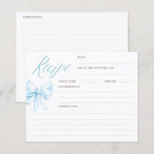 Tarjetas de Recetas de Ducha Nupcial Elegantes con