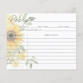 Tarjetas de Recetas de Ducha Nupcial Floral de Gir