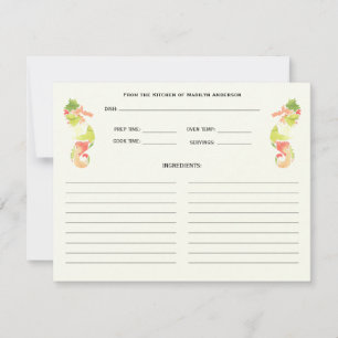 Tarjetas de Recetas de Familia Oceánica de Caballi