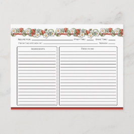 Tarjetas de Recetas de Fresas y Mariquitas