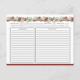 Tarjetas de Recetas de Fresas y Mariquitas