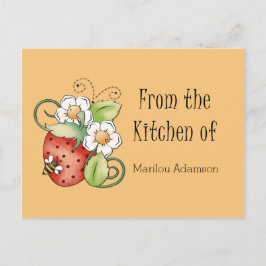 Tarjetas de Recetas de Fresas y Mariquitas