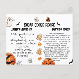 Tarjetas de recetas de Halloween, cookies de Hallo