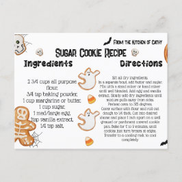 Tarjetas de recetas de Halloween, cookies de Hallo