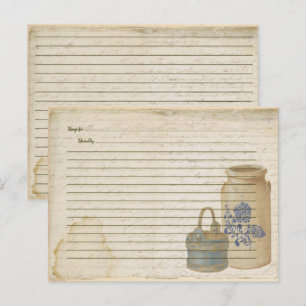 Tarjetas de recetas de la cesta azul